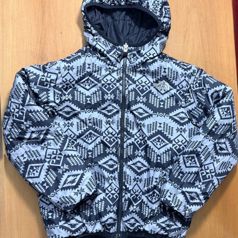The North Face Kids Black Quilted Reversible Jacket 7/8